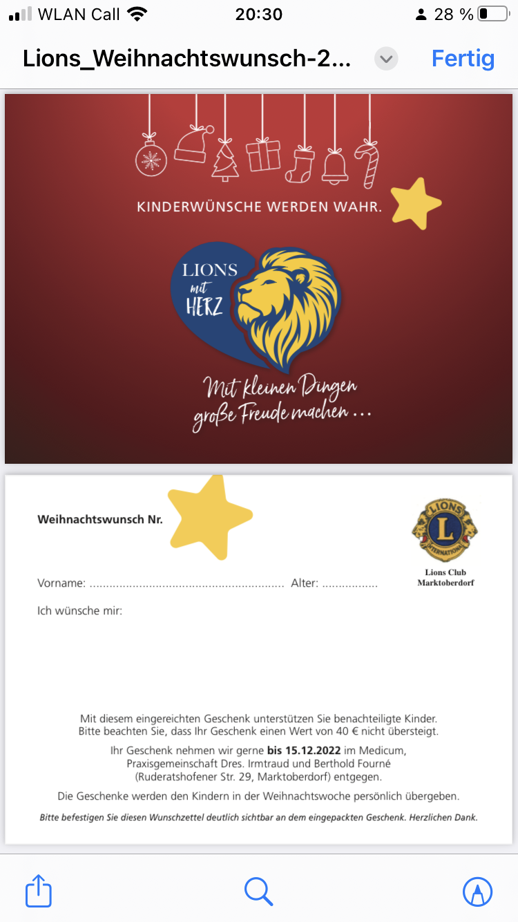 Lions mit Herz Kärtchen