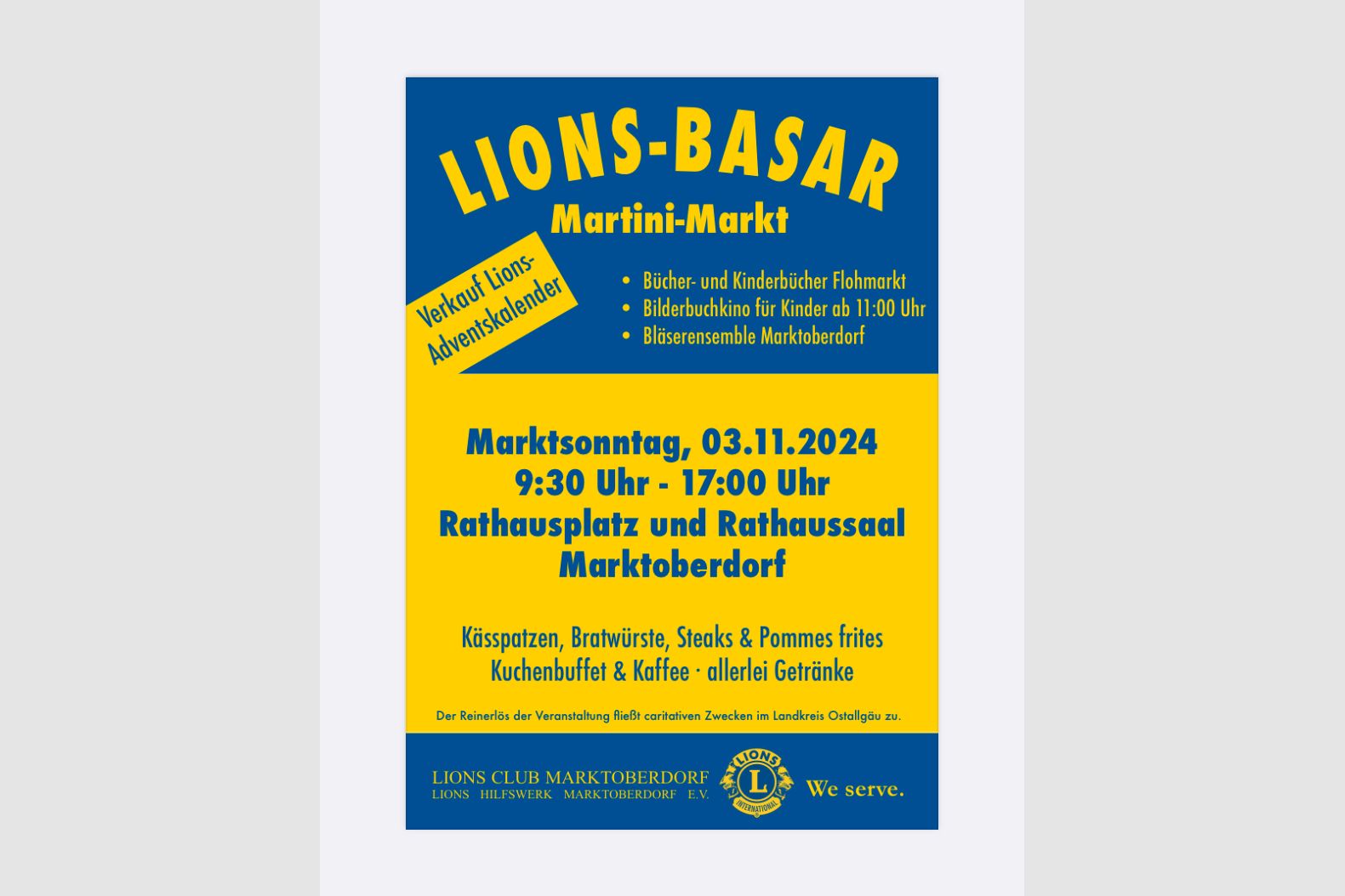 Lionsbasar- Plakat